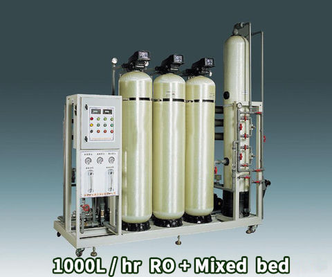 Sistem Air Deionisasi 60HZ, Tempat Tidur Campuran Deionizer Bipass RO 1000LPH