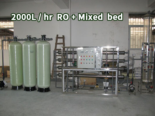 Sistem Air Deionisasi 60HZ, Tempat Tidur Campuran Deionizer Bipass RO 1000LPH